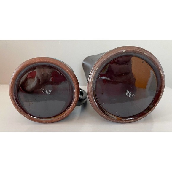 Pitcher Breakfast Table Pancake Batter High Gloss 1950’s Brown PAIR - Picture 3 of 5
